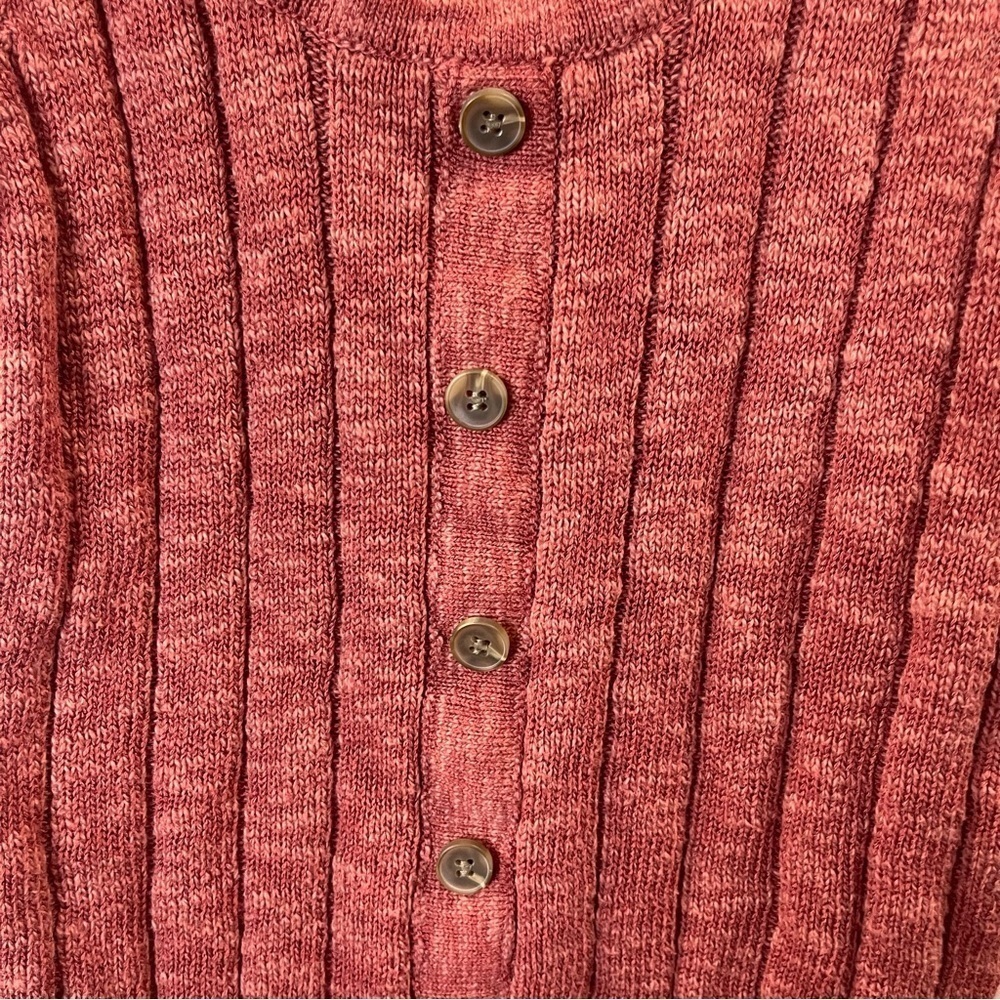 Hem & Thread Rust Red Ribbed Button-Front Tank Top - Picture 5 of 8